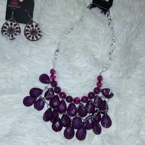 Paparazzi Purple Statement Necklace and Earring Set